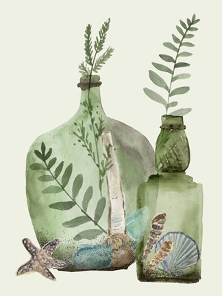 Framed Ocean in a Bottle III Print