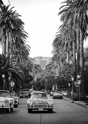 Framed Boulevard in Hollywood (BW) Print