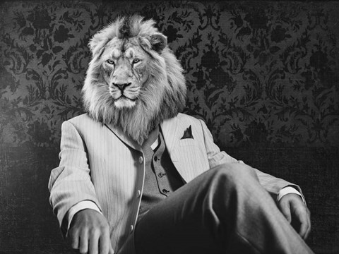 Framed Pensive Leader (BW) Print