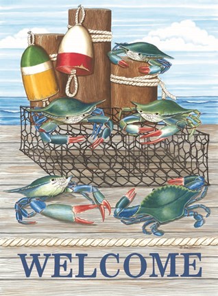 Framed Crab Welcome Print