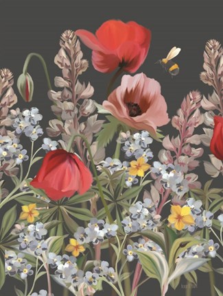 Framed Summer Garden Buzz Print