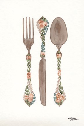 Framed Floral Flatwear Print