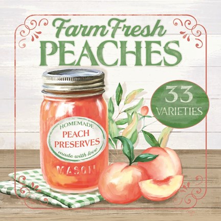 Framed Farm Fresh Peaches Print