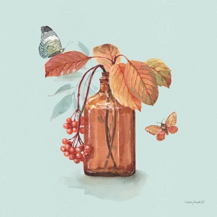 Framed Autumn in Nature 03 on Aqua Print