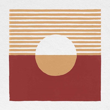 Framed Reflection III Red Yellow Print