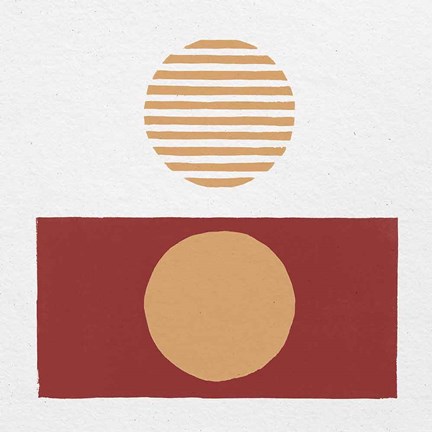 Framed Reflection II Red Yellow Print