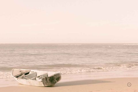 Framed Fishing Boat at Sunset Print
