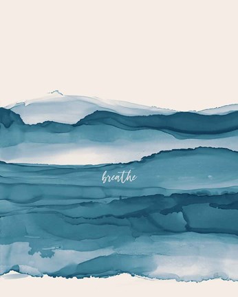 Framed Coastal Ink I Eventide Crop I Breathe Print