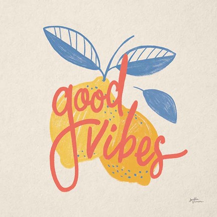 Framed Good Vibes Lemons I Bright Print
