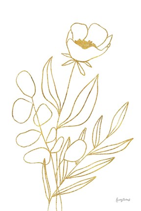 Framed Rooted Florals IV Gold Print