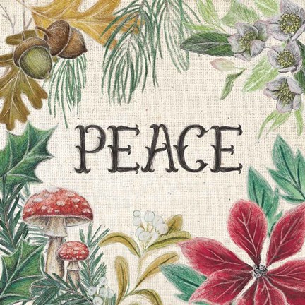 Framed Christmas Chalk II Light Print