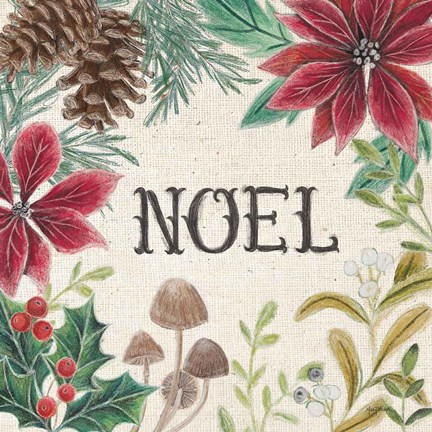 Framed Christmas Chalk I Light Print