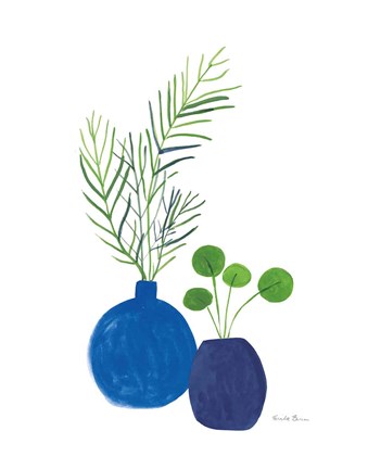 Framed Potted I Indigo Print