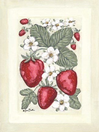 Framed Sweet Summer Strawberries II Print