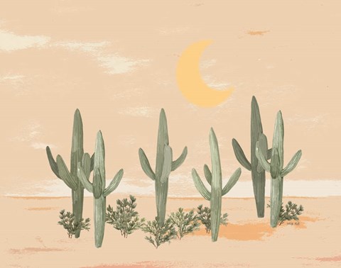 Framed Desert Moon II Print