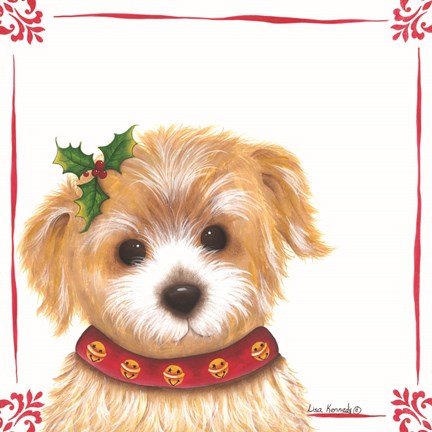 Framed Christmas Puppy Print