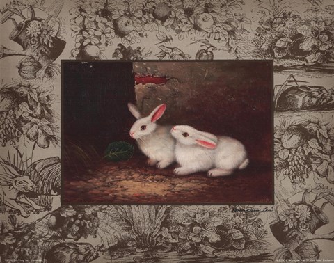 Framed Bunny on Toil 4 Print