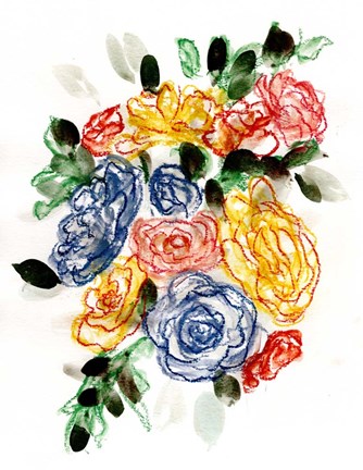 Framed Chalky Blue &amp; Yellow II Print