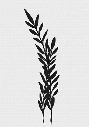 Framed Farmhouse Leaves black Print