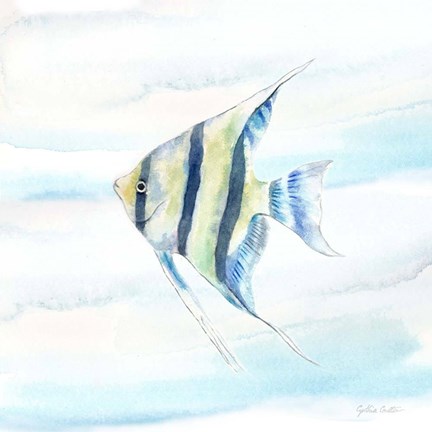 Framed Great Blue Sea IX Print