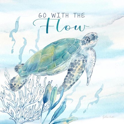 Framed Great Blue Sea XXI Print