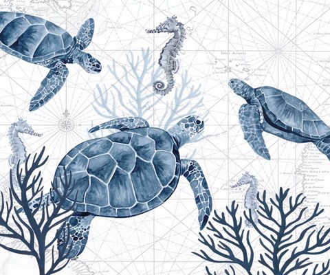 Framed Deep Blue Sea XIX Print