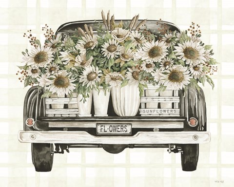 Framed Sunflower Truck Print