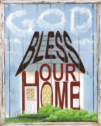Framed God Bless Our Home Print