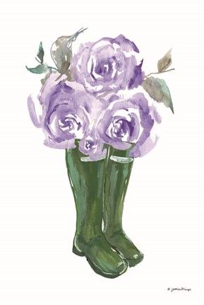 Framed Rain and Roses Print