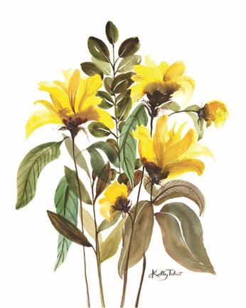 Framed Mellow Yellow Bouquet Print