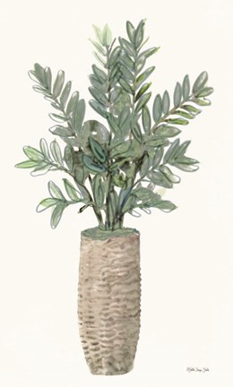 Framed Foliage in Woven Pot 2 Print