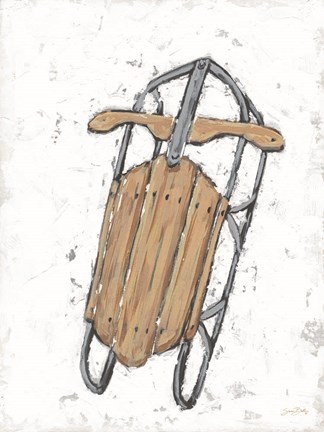 Framed Winter Gear Vintage Sled Print