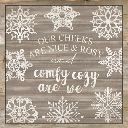 Framed Comfy Cozy Snowflakes Print