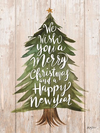 Framed Merry Christmas Tree Print