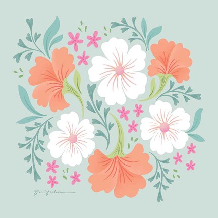 Framed Boho Florals I Print