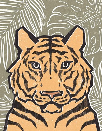 Framed Jungle I Green Print