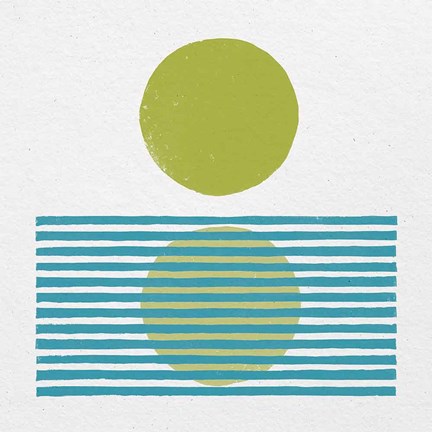 Framed Reflection I Green Print