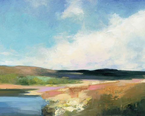 Framed Dawn by the Water Crop Print