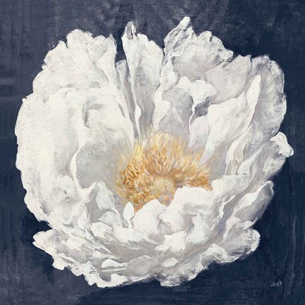 Framed Serene Peony Navy Print