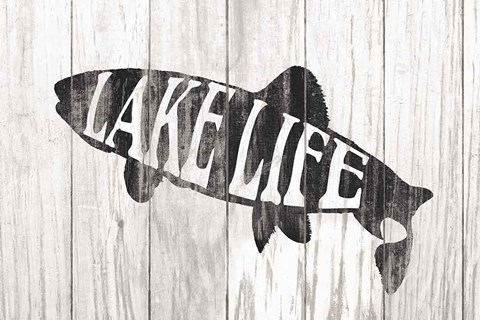 Framed Lake Life Sign Print