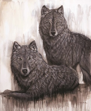Framed Wolf Pair Print