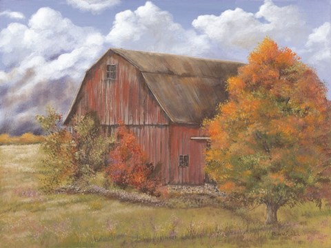 Framed Autumn Barn Print
