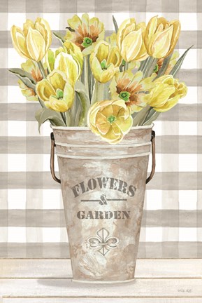 Framed Yellow Tulips I Print