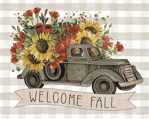 Framed Welcome Fall Truck Print