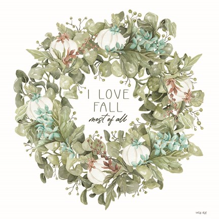 Framed I Love Fall Wreath Print