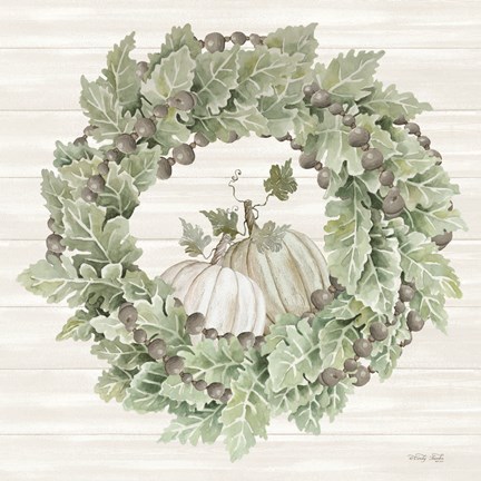 Framed Pumpkin Wreath III Print