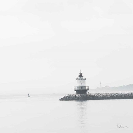 Framed Casco Bay Lighthouse I Print