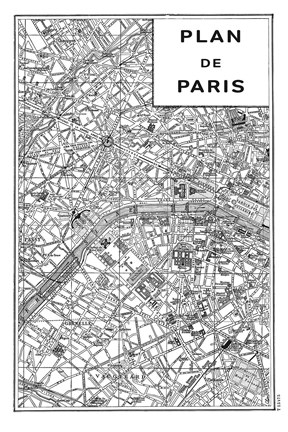 Framed Inverted Paris Map Print