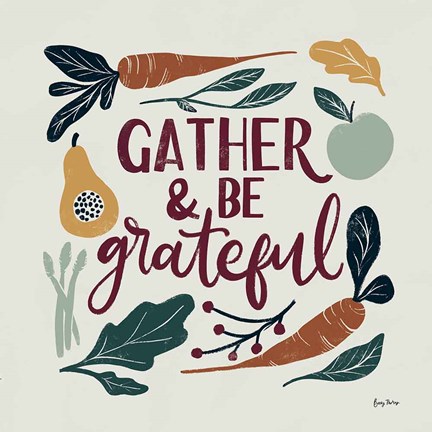 Framed Harvest Lettering III Print