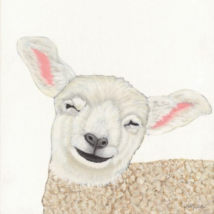 Framed Smiling Sheep Print